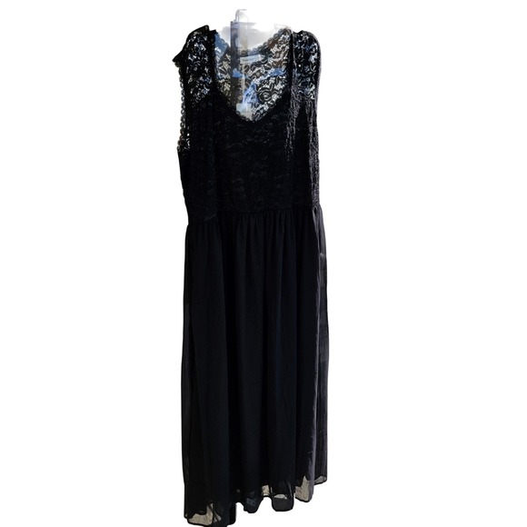 Nemidor Dresses & Skirts - Nemidor Women Plus Size 24 Black Floral Lace V-Neck Sleeveless Maxi Formal Dress